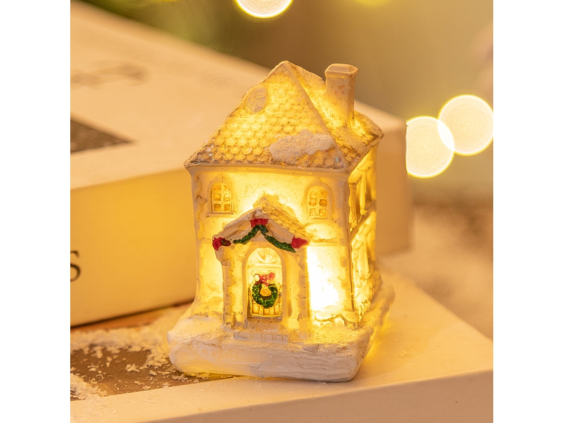 Decoración navideña de resina para casa Yuysan con luces, estilo A 2
