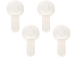 Juego de 4 ganchos de succión de pared de PP reutilizables y duraderos para cocina y baño.