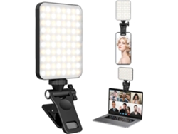 Led Video Light, Mini Selfie Light Rechargeable Clip-on Ring Light