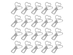20 Clips De Papel Estilo Elegante Duraderos Resistentes Compactos Herramientas De Almacenamiento Para Oficina Plata