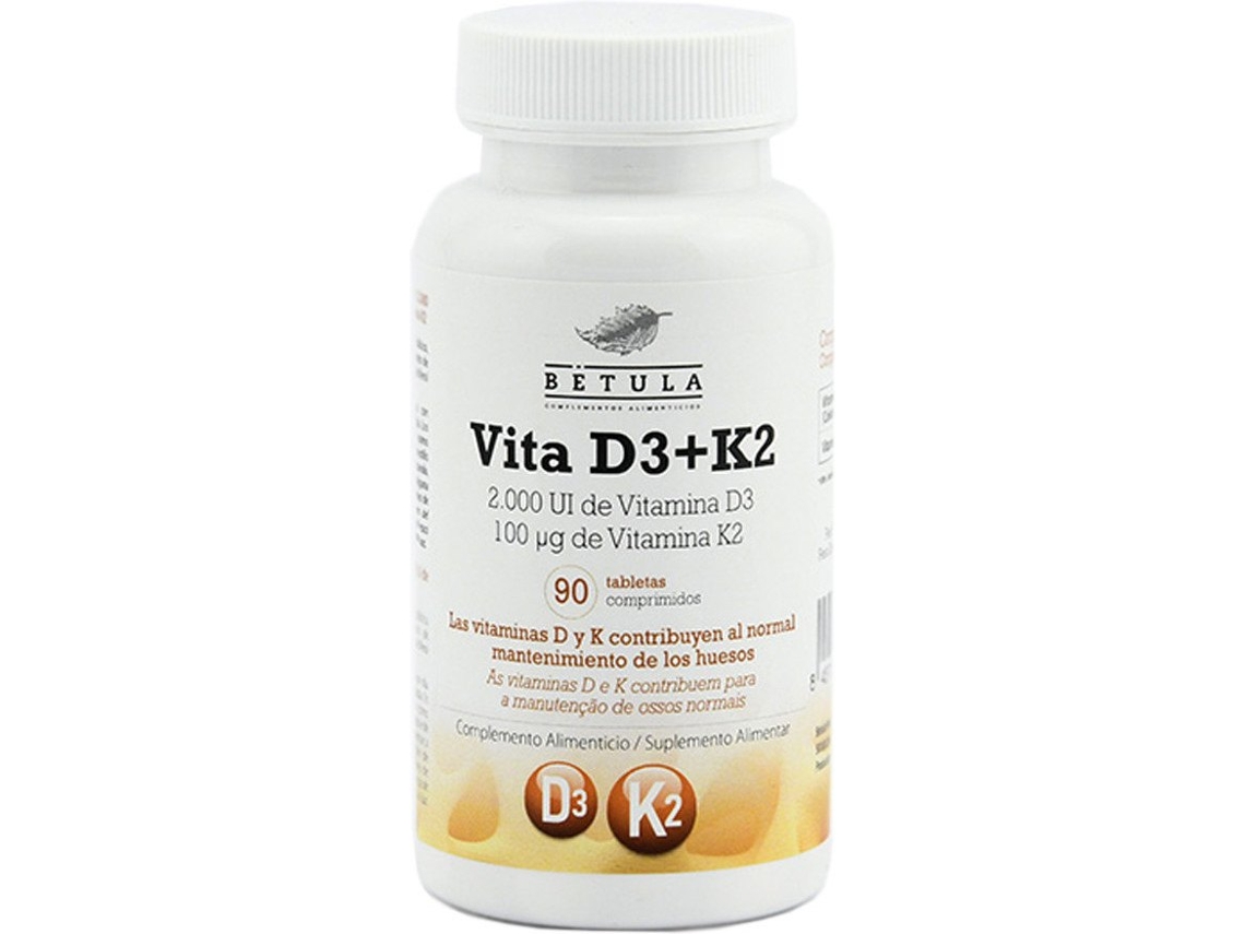 Complemento Alimentar BETULA Vita D3 + K2 90 Tab (Canela, Apple, Manzana)