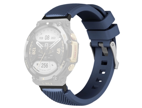 Correa de Silicona textura de sarga 22mm para Huami Amazfit T-Rex 2 - azul medianoche