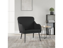Silla con Apoyabrazos 63X76X80 cm de Cuero Sintético Color Negro