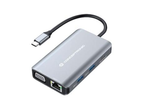 Docking Station CONCEPTRONIC Donn21G Type-C Multiport 7-In-1 100W Gris