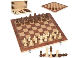Juego De Mesa De Madera 3 En 1: Ajedrez, Damas, Backgammon, Cls. Tamaño: 29 X 29 X 5 Cm.
