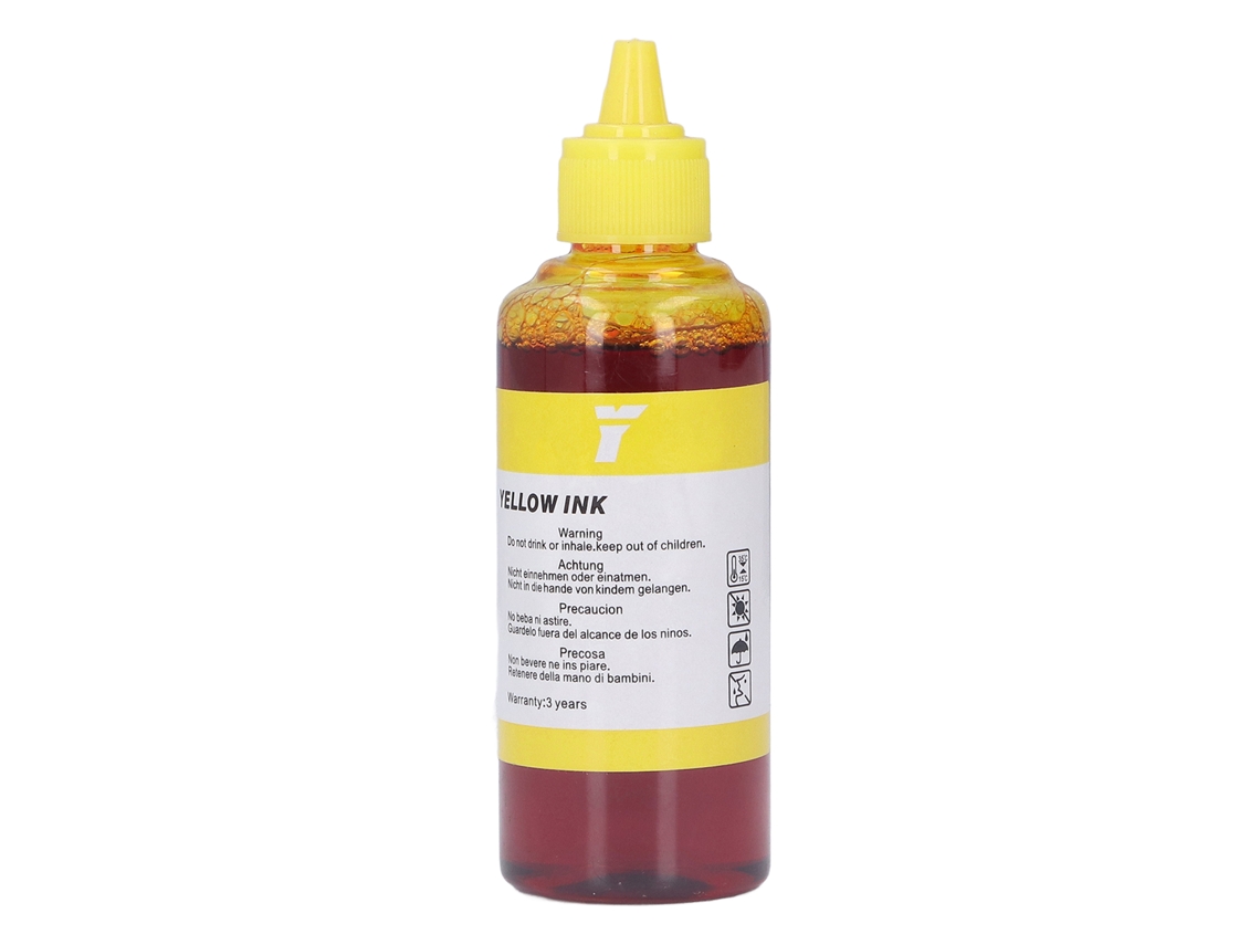 Tinta de recarga de alta pureza de 100 ml para impresora HP Amarilla Botella