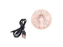 Ventilador De Refrigeración Para Coche Usb De 5 V Con Rotación De 360 Grados, Portátil, Rosa.
