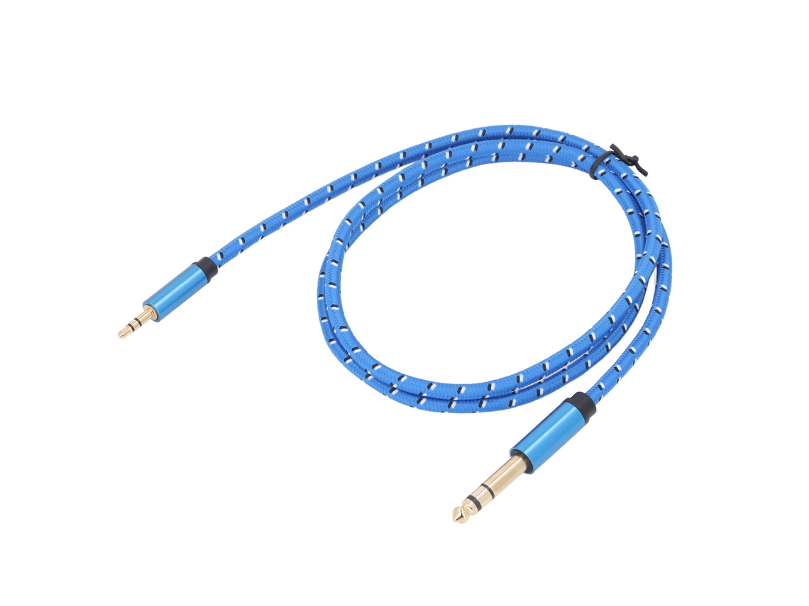 Cabo Estéreo 3.5mm Para 6.35mm Bidirecional 1m Para Guitarra Home Theater Amplificadores Alto-falantes