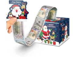 Caja de regalo navideña para dinero azul, organizador de dinero DIY con 50 bolsas transparentes Aeuzwr