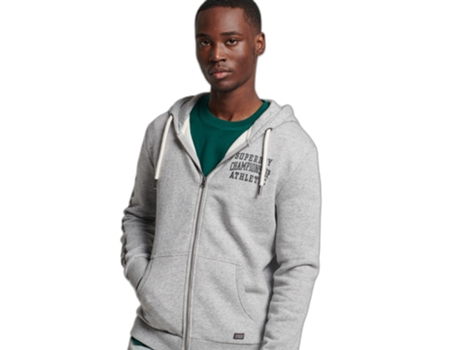 Sudadera con Capucha SUPERDRY Cremallera Athletic Gris (L)