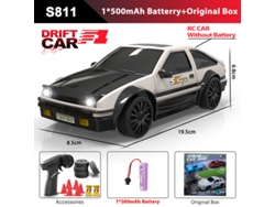 Coche de derrape RC GTR Ae86 4x4 con luces LED, control de 2.4G, modelo profesional para carreras y diversión infantil, color blanco clásico. Aeuzwr