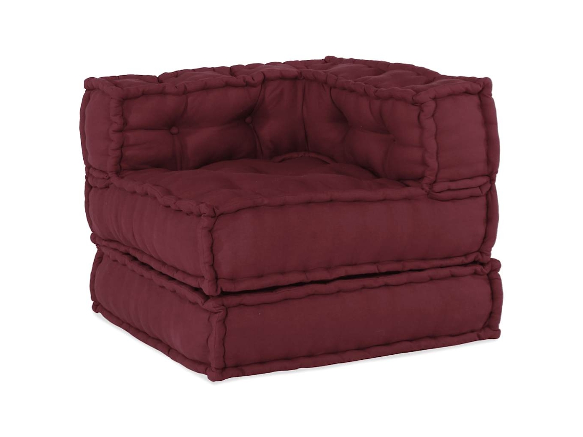 Puff Vidaxl Tejido Rojo (70x70x54 Cm)