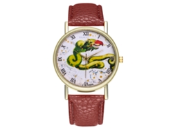 Reloj De Pulsera Analógico De Cuarzo Con Dial Redondo Moda Marrón