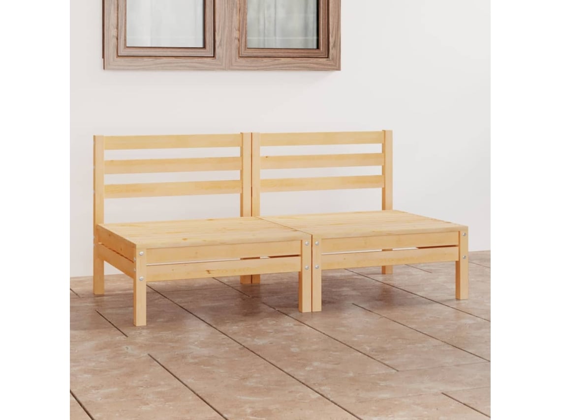 Sofá de jardín de 2 plazas DKD Home Decor en pino macizo