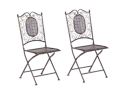 Conjunto de 2 sillas BELIANI Bormio de Hierro Negro 40x60x93