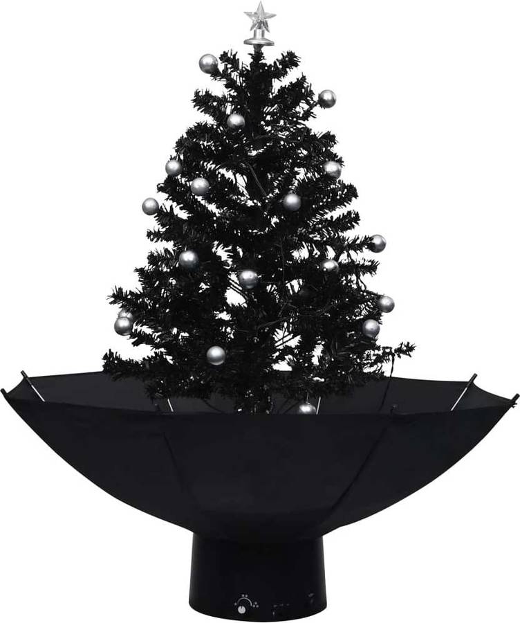 Árbol de Navidad VIDAXL con Nieve (Negro - 60x75 cm)