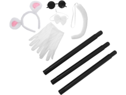 Conjunto De Accesorios Para Disfraz: Gafas Redondas, Ratón, Cola Decorativa