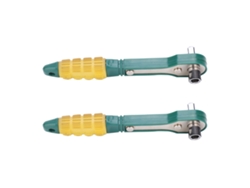 Llave de trinquete de 1/4 de pulgada con pasador hexagonal, herramienta manual de acero 45, 144 mm, amarillo verde, 2 piezas