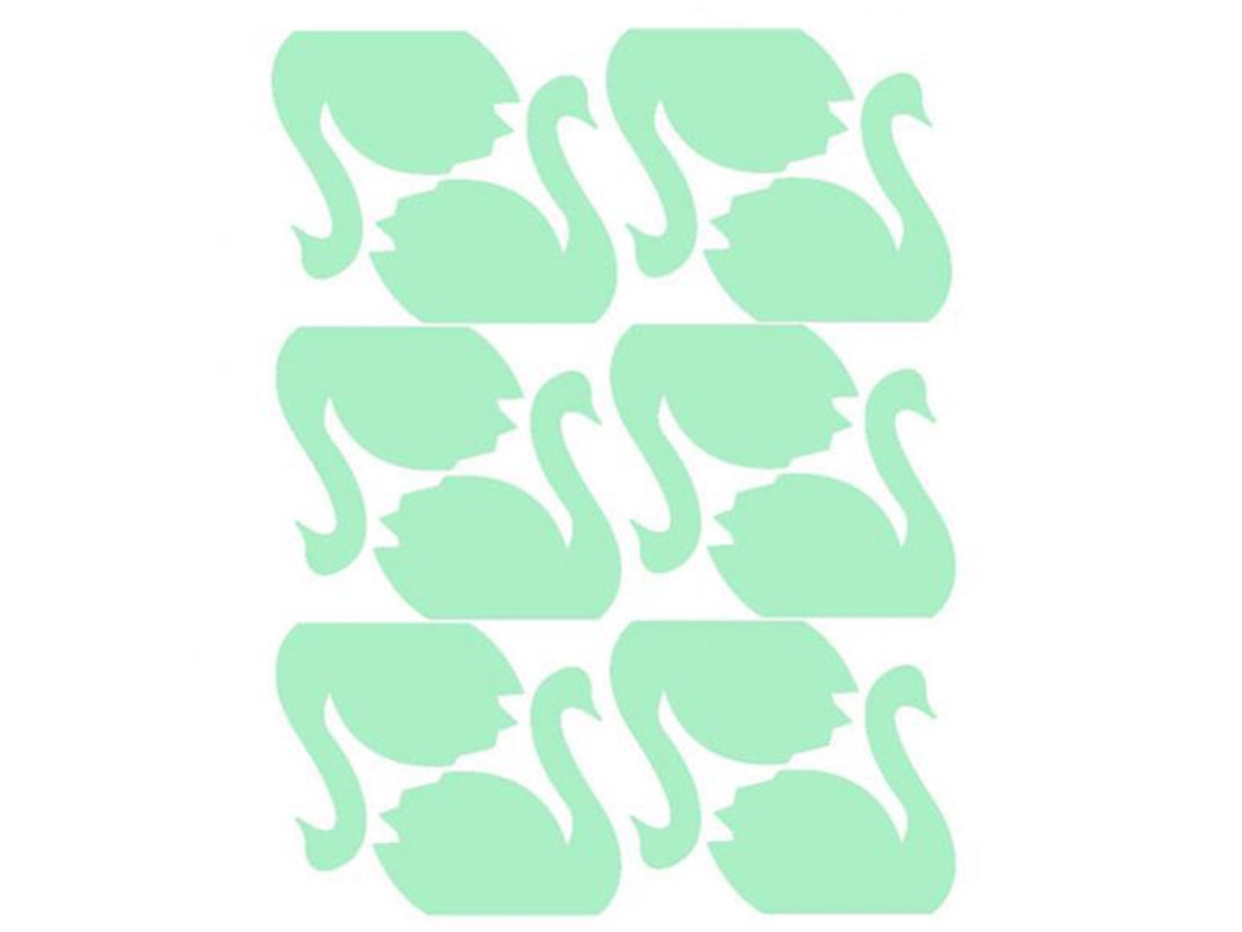 12 Pegatinas Luminosas De Cisnes De Dibujos Animados Para La Decoración De Habitaciones Infantiles, Pvc No Tóxico.