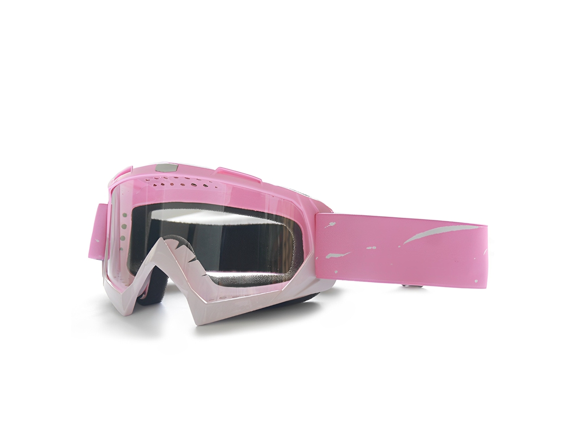 Gafas deportivas CSYY HD para ciclismo, esquí y deportes al aire libre (montura rosa y blanca, lentes transparentes)