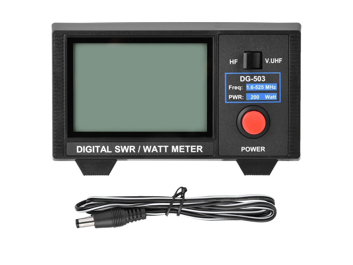 Medidor de vatios digital (LCD de 3,5", 1,6-60 MHz/125-525 MHz)