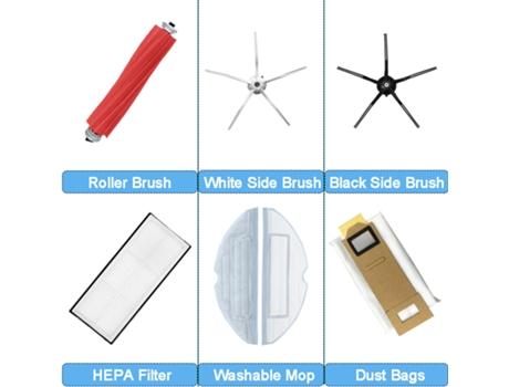 Cepillo Lateral de rodillo, filtro Hepa, paños de fregona lavables, bolsa de polvo para Xiaomi Roborock T7 T7S Plus S7, accesorios para aspiradoras