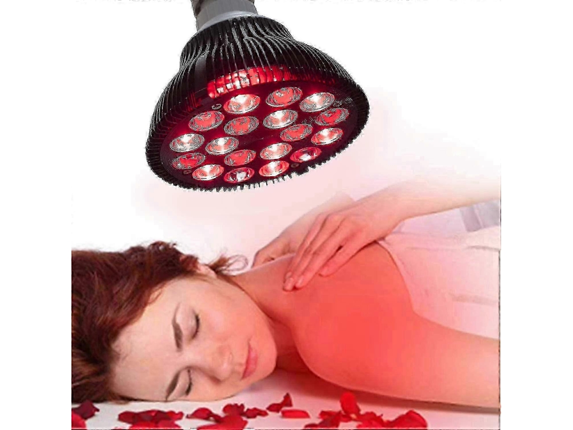 Lámpara de fototerapia Wolezek de 54 W con luz roja, 18 LED y luz infrarroja, combinación de 660 nm y 850 nm.