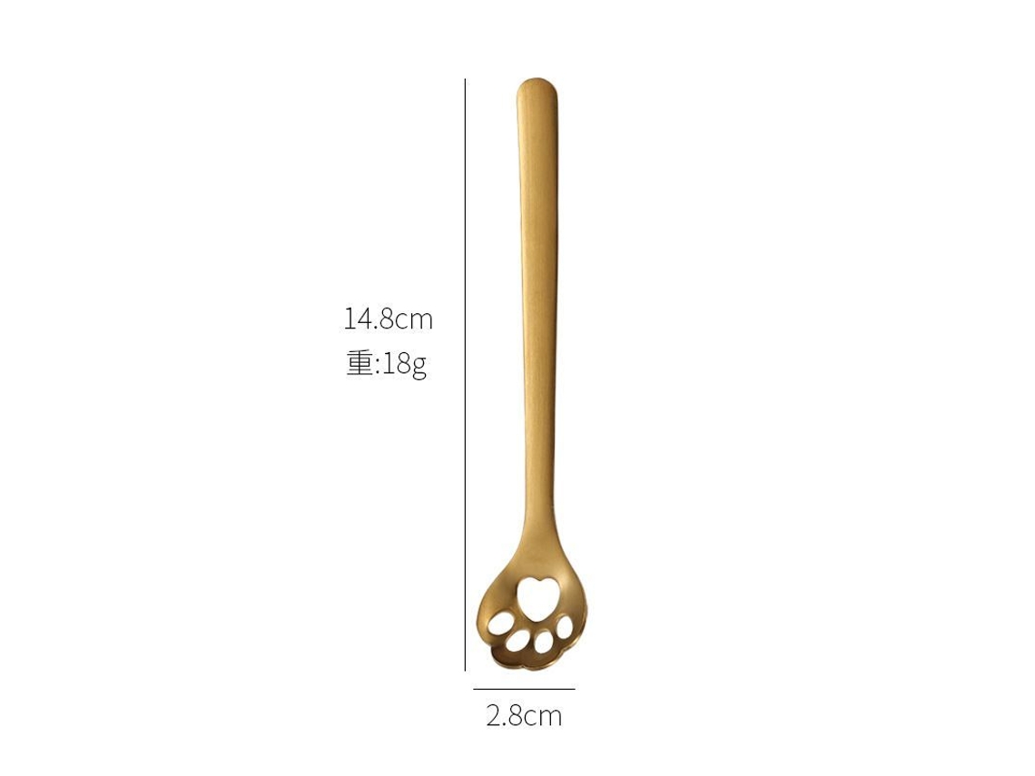 2026da-cuchara De Garra De Gato 8 Piezas Acero Inoxidable 18/10 5.9 Pulgadas Dorada Para Café Postres Helado