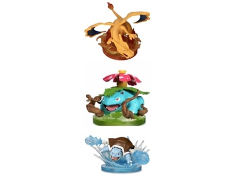 EZII Figura Anime pocket monster Charizard Venusaur Blastoise 17 BLUE YELLOW 3 IN 1 Multicolor Niños Regalo Juguetes Adornos