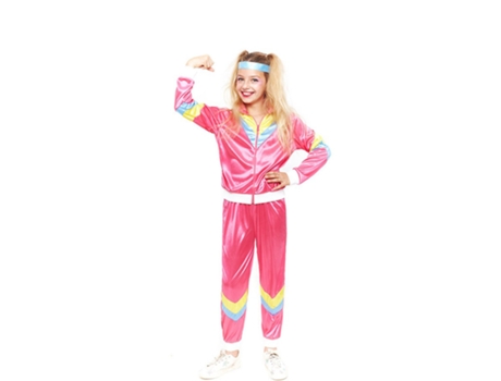 Disfraz de Niña PARTILANDIA pink 80s training (Tam.: 5-6 anos)