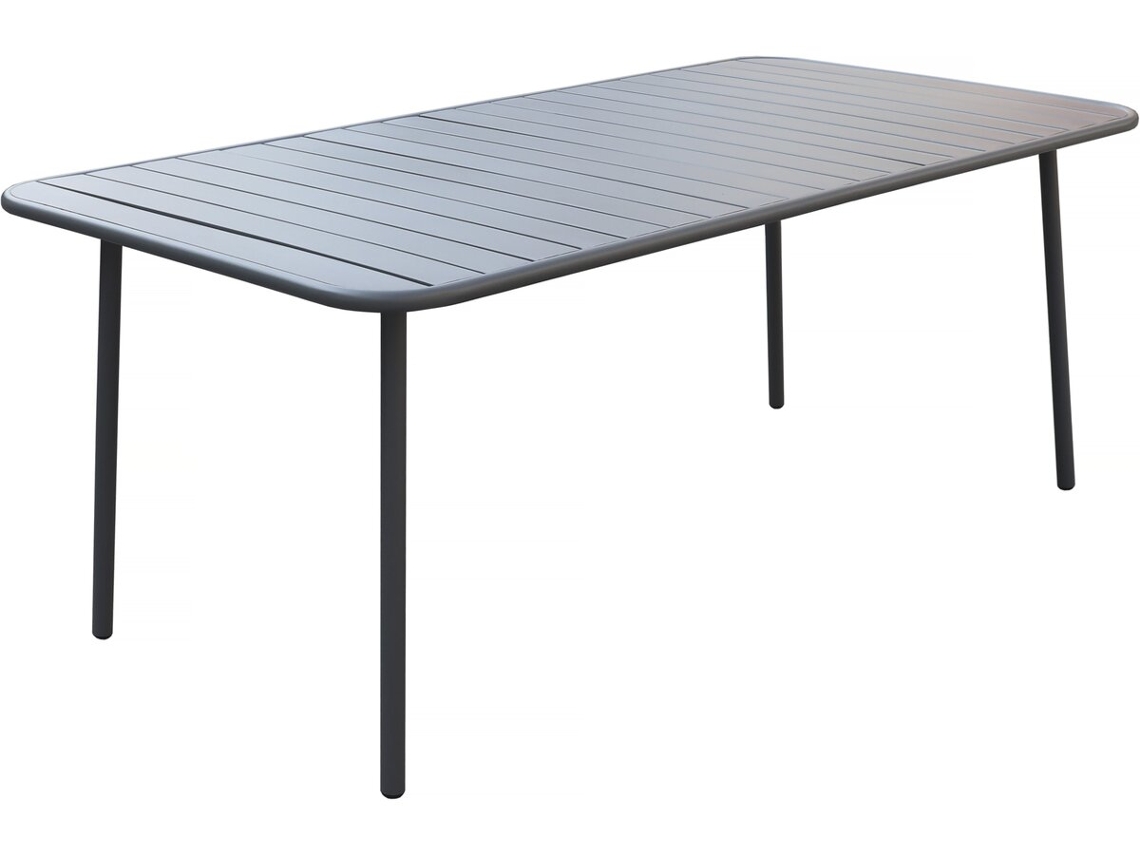 Mesa de jardín metálica Bilbao 180 x 90 x 71 cm gris Habitat Et Jardin