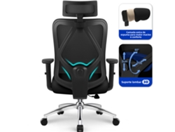 Silla de oficina ergonómica Daccormax con inclinación de 90° a 135°, respaldo 3D y base metálica (tres posiciones de bloqueo).