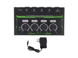 Amplificador De Auriculares De 4 Canales Con Luces Rgb Y Divisor Estéreo Para Uso En Estudio Doméstico, Enchufe Estadounidense 100-240v.