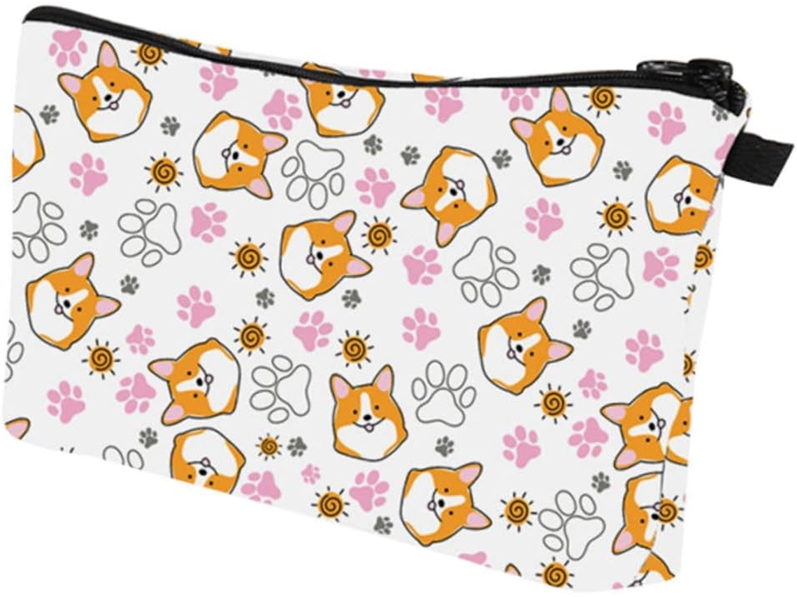 Neceser De Viaje Multifuncional, Portátil E Impermeable Con Estampado De Corgi (2 Piezas)