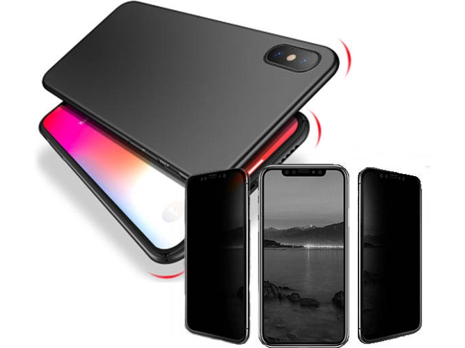 Kit Funda y Protector Privacy iPhone X, XS SlimShield Negro