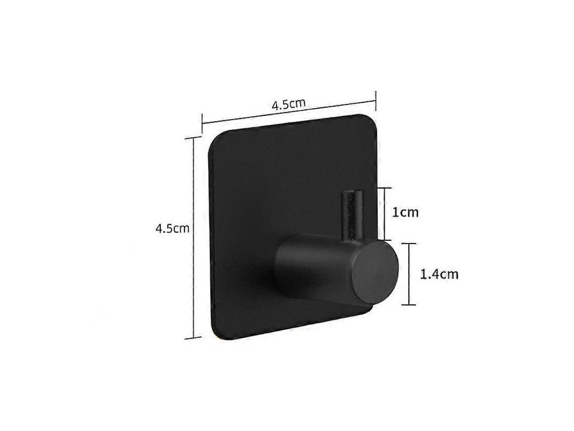 Ganchos De Toalla Autoadhesivos Sin Taladrar Acero Inoxidable Resistente Al Agua Y La Corrosión Con Gran Capacidad De Carga (6 Pack) Negro