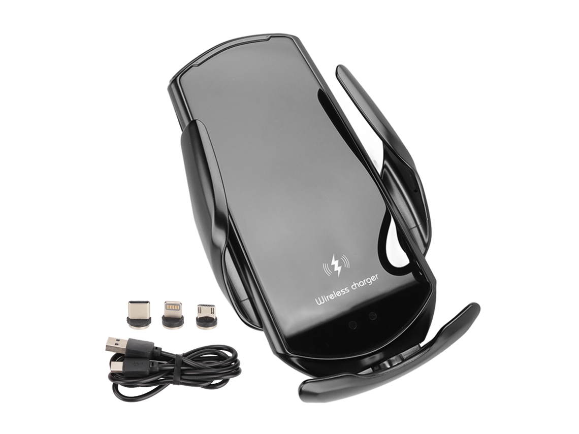 Suporte De Ventilação Carro Carregador Sem Fio Inteligente Sensor Recarga Rápida 15w Preto
