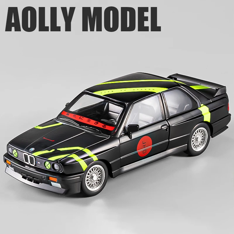 (negro Y Verde) Coche De Juguete Modelo De Aleación Supercar A Escala 1:24, Modelo De Metal Fundido A Presión Con Sonido Y Luz.