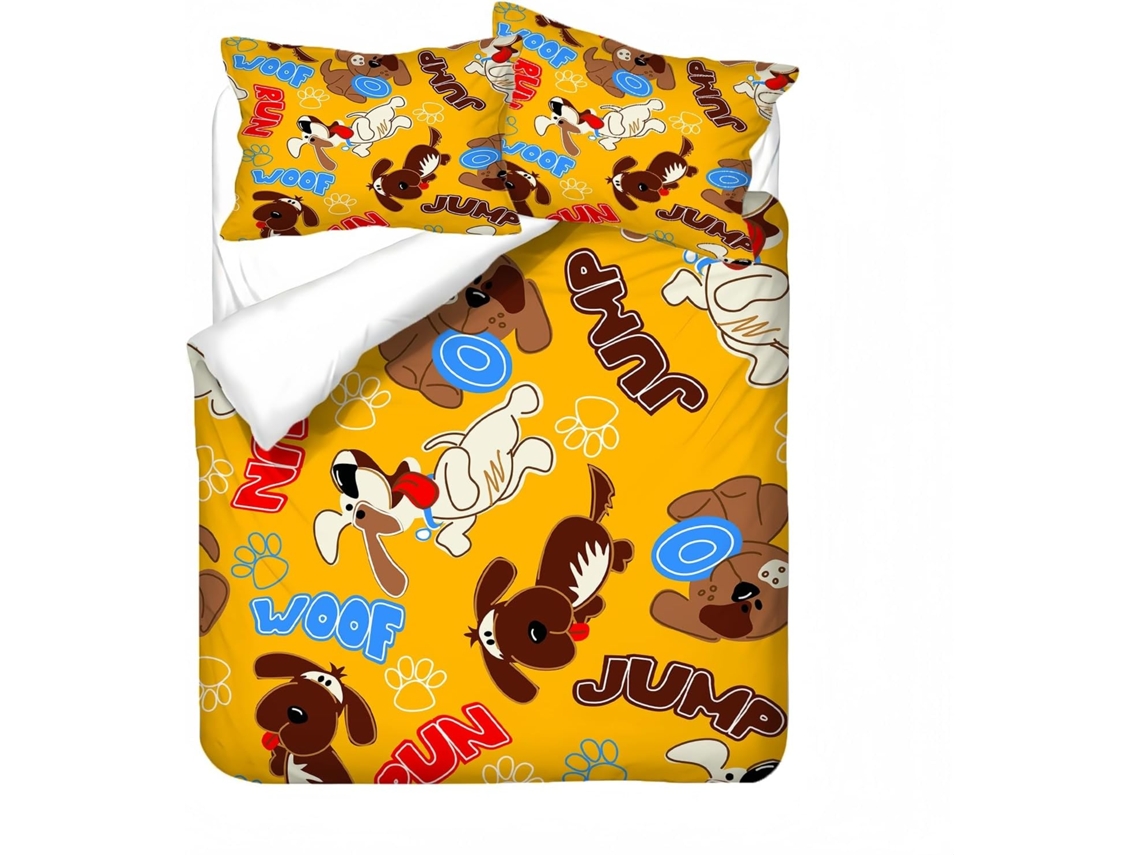 Juego Ropa Cama Funda Nórdica Estampado Almohada Microfibra Color Material 140x200 Cm