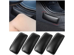 4 rodilleras y coderas de cuero suave para el panel central del coche, soporte cómodo para muslos y brazos Bhh