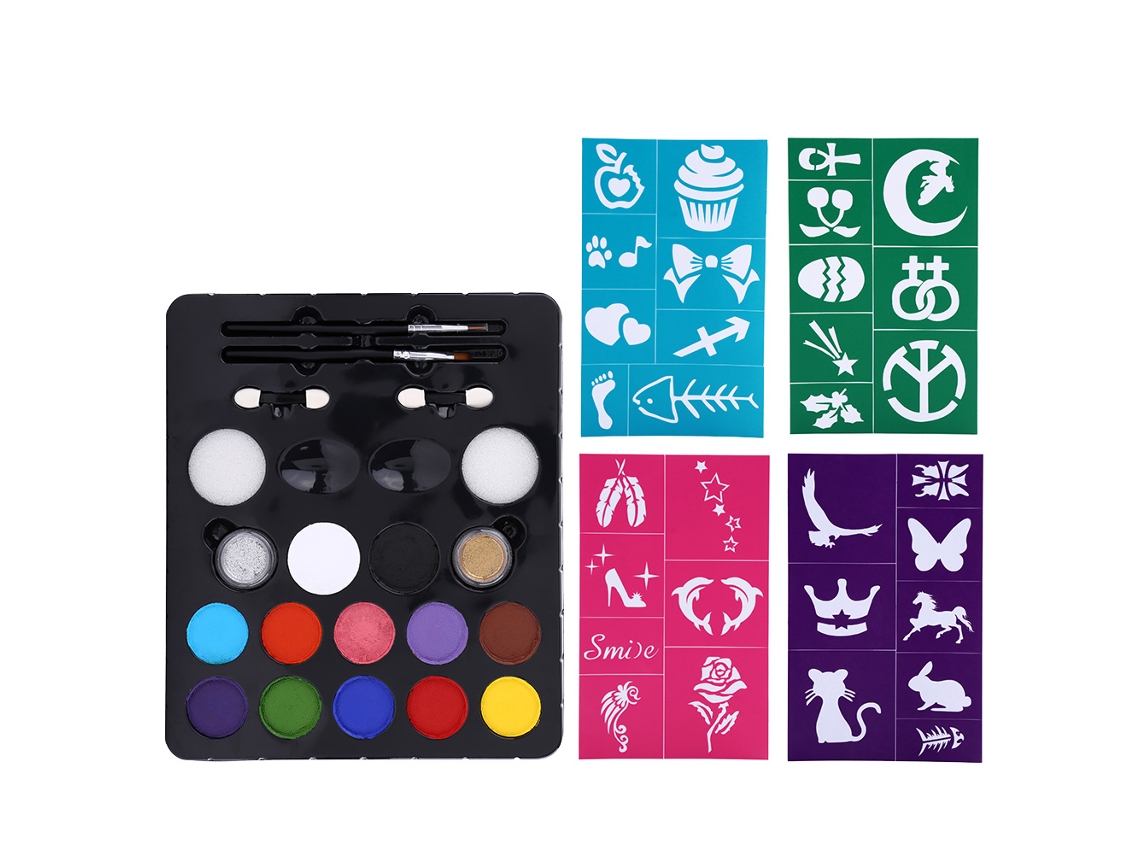 Kit De Pintura Facial E Corporal À Base De Água Com 12 Cores Vívidas Para Cosplay E Diy