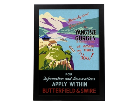 Poster NACNIC Vintage Cartel vintage para Yangtsze Gorges en China.