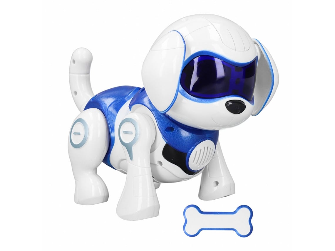 Brinquedo Cachorro Robô Inteligente Com Música Luz Dança Interativo Presente Infantil Azul