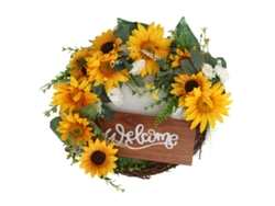 Corona de girasoles para decorar puertas y ventanas