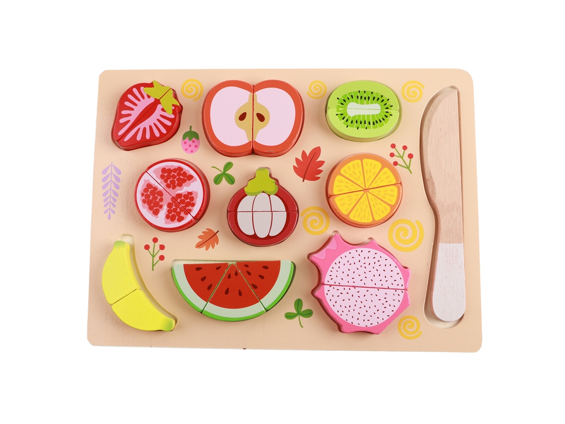 Ats-juego De Comida De Madera Con Corte Magnético, Frutas Y Verduras Simuladas Para Niños, Juguete Educatsivo Temprano