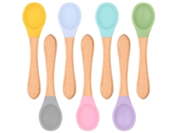 7 Cucharas Para Alimentar Al Bebé Con Puntas De Silicona Suave, Sin Bpa, Seguras.