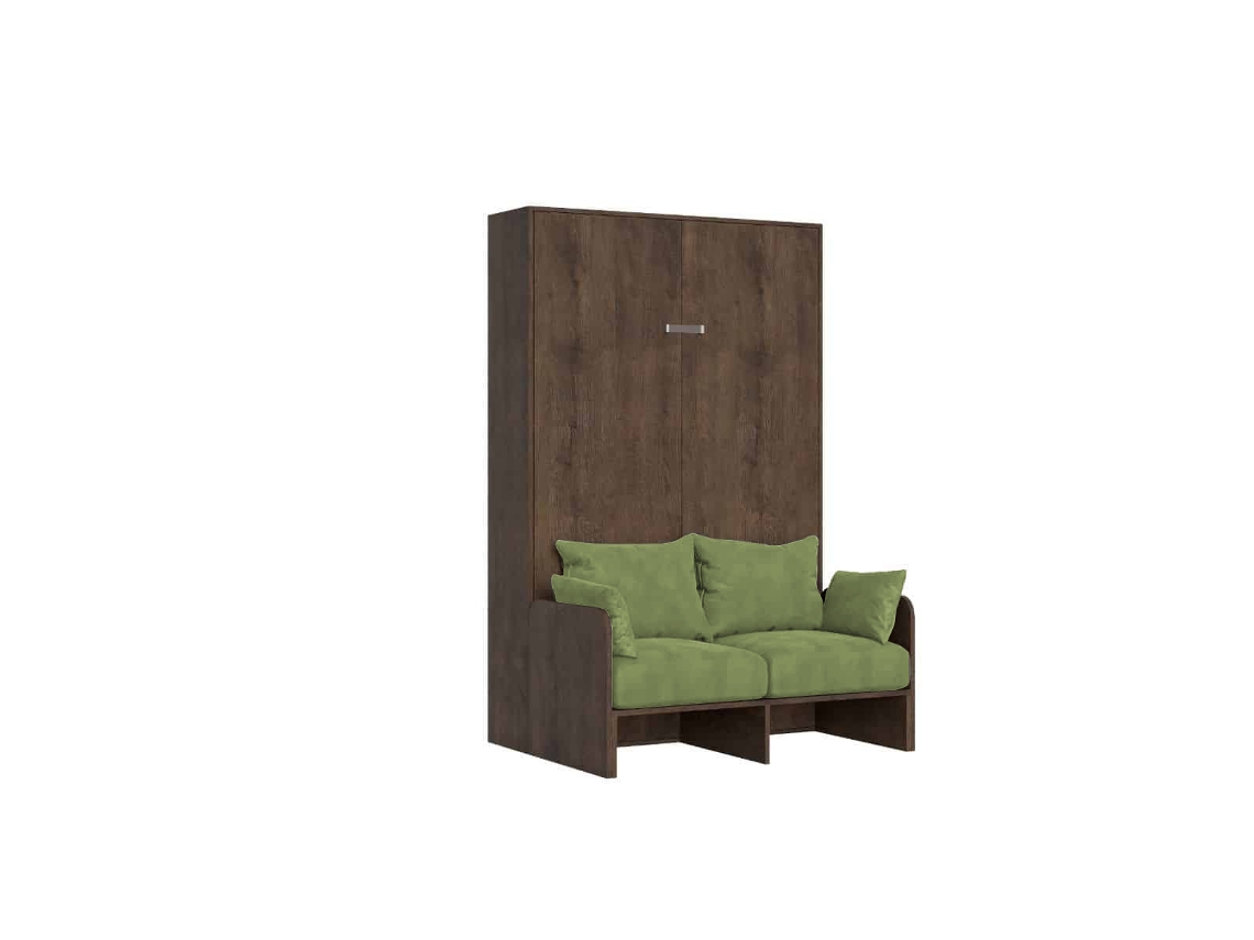 Cama Plegable Kentaro De 120 Cm Tamaño Queen Con Sofá De Nogal, Color Verde