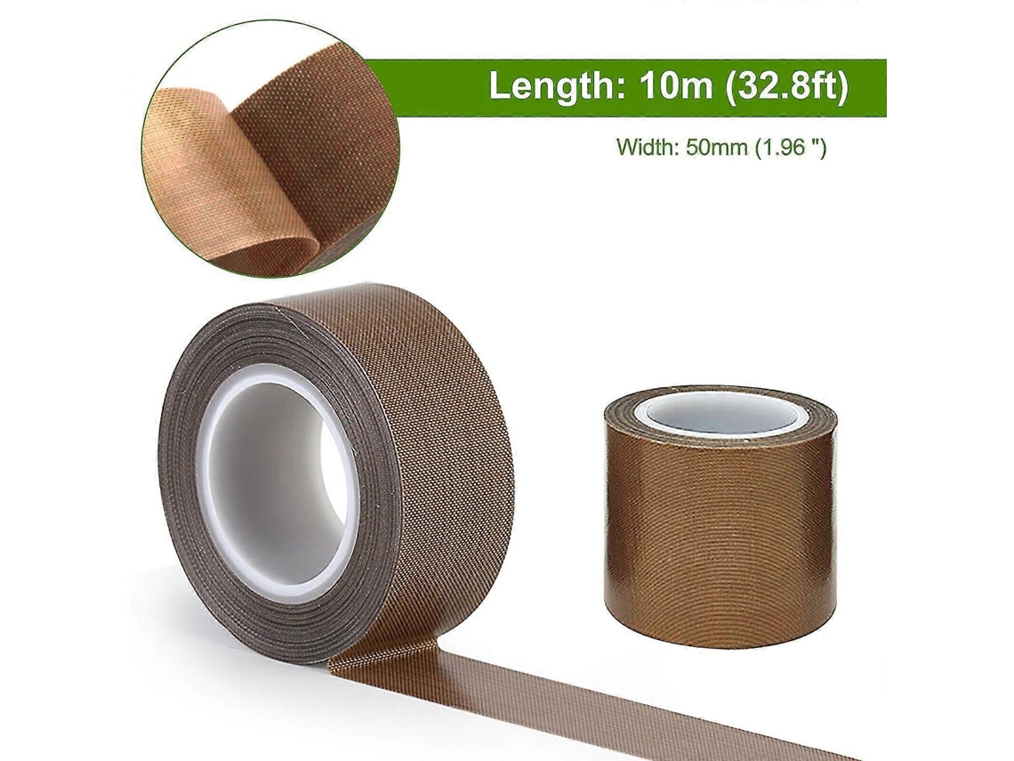 Cinta de teflón de alta temperatura de 10 m, cinta adhesiva de PTFE, película autoadhesiva Rosewell