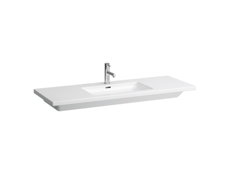 LAUFEN Living Lavabo cuadrado, 1 agujero para grifo, con rebosadero, 1300x480, recortable por un lado hasta 97,5cm, blanco,