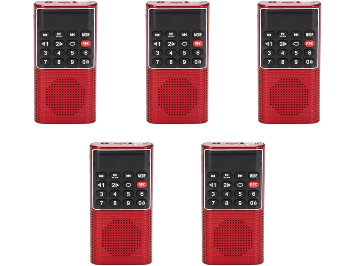 5x L 328 Mini Radio Portátil De Bolsillo Fm Con Escaneo Automático Y Reproductor De Audio Mp3